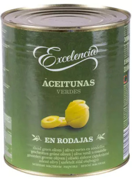 Oliwki zielone cięte 1,56kg puszka 3kg Excelencia
