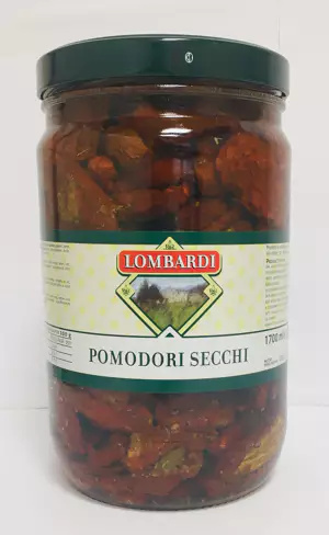 Pomidory suszone 800g w oleju z/kap.słoik 1,6kg Lombardi