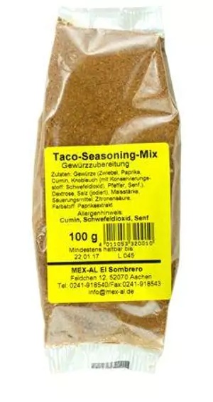 Taco Seasoning mix 100g Taco Beef Mex-Al