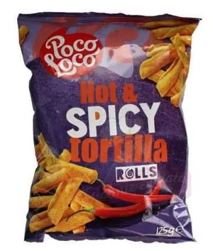 Tortilla Rolls Hot & Spicy 125g Poco Loco