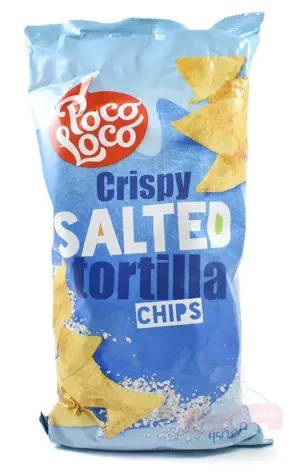 Tortilla chips natur.trójkąt Crispy Salted 450g Poco Loco p