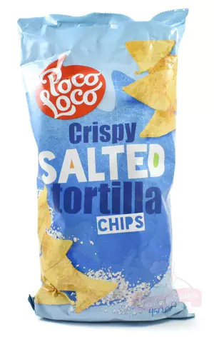 Tortilla chips natur.trójkąt Crispy Salted 450g Poco Loco p