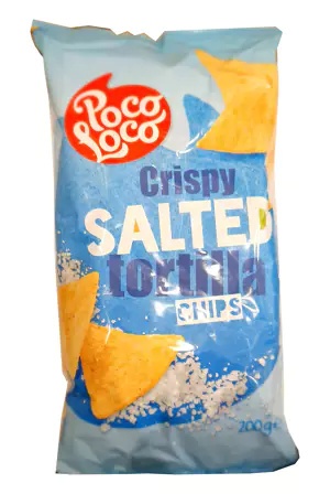Tortilla chips natural.trójkąt Crispy Salted 200g Poco Loco p
