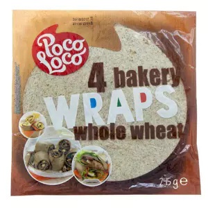 Wraps Whole Wheat 25cm,4szt, 245g Poco Loco