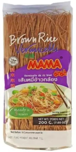 Makaron ryżowy Vermicelli Rice Brown 200g Mama