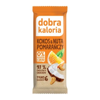 Baton kokos i pomarańcza bez dodatku cukru 35 g