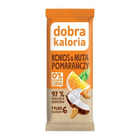 Baton kokos i pomarańcza bez dodatku cukru 35 g Baton kokos i pomarańcza bez dodatku cukru 35 g