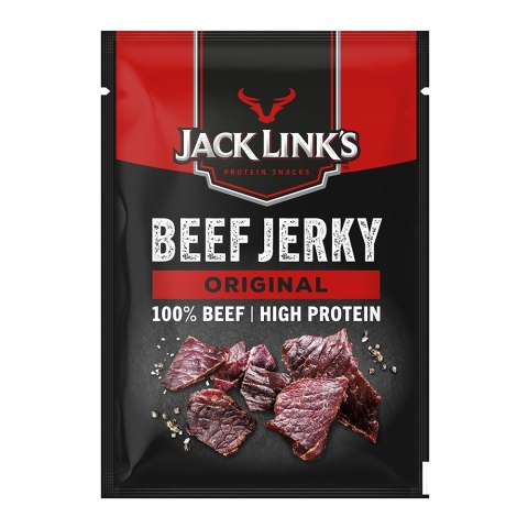 Beef Jerky: Wołowina w kawałkach: suszona i wędzona. Original 25 g Beef Jerky: Wołowina w kawałkach: suszona i wędzona. Original 25 g