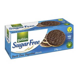 Ciasteczka pełnoziarniste maczane w czekoladzie bez cukru 270 g