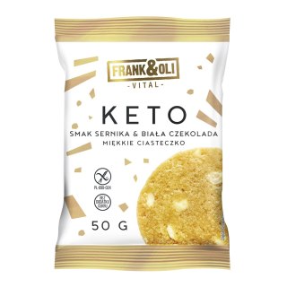 Ciasteczko KETO sernik i biała czekolada bezglutenowe bez dodatku cukru 50 g