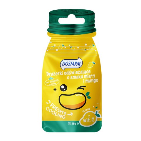Drażetki odświeżające o smaku mango i mięty z witamina C, 16 g Drażetki odświeżające o smaku mango i mięty z witamina C, 16 g