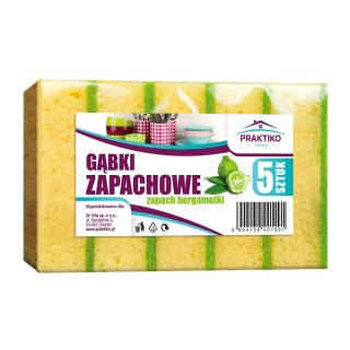 Gąbki do zmywania o zapachu bergamotki 5 szt