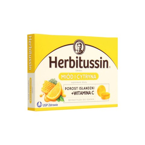 Herbitussin Miód i Cytryna na gardło 12 tabletek Herbitussin Miód i Cytryna na gardło 12 tabletek