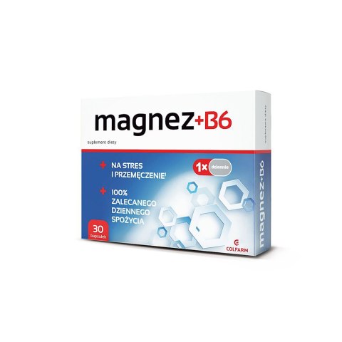 Magnez + Witamina B6 30 kapsułek Magnez + Witamina B6 30 kapsułek