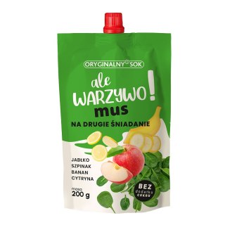 Mus: jabłko, szpinak, banan i cytryna bez dodatku cukru 200 g