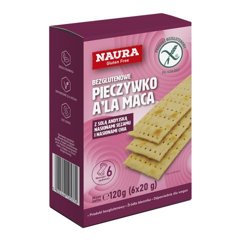 Pieczywko chrupkie z solą andyjską, nasionami sezamu i nasionami chia bez glutenu 120g Pieczywko chrupkie z solą andyjską, nasionami sezamu i nasionami chia bez glutenu 120g