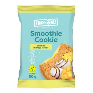 Smoothie Cookie - Ciastko owsiane z nadzieniem z kokosa, ananasa i mango bezglutenowe bez dodatku cukru 50 g