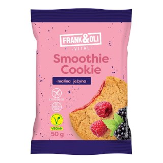 Smoothie Cookie - Ciastko owsiane z nadzieniem z malin i jeżyn bezglutenowe bez dodatku cukru 50 g