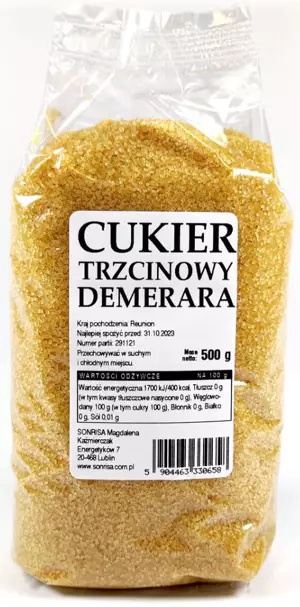 Cukier trzcinowy Demerara 500g Sonrisa