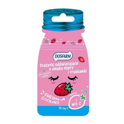 LUZ: Drażetki odświeżające o smaku truskawki i mięty z witaminą C, 16g