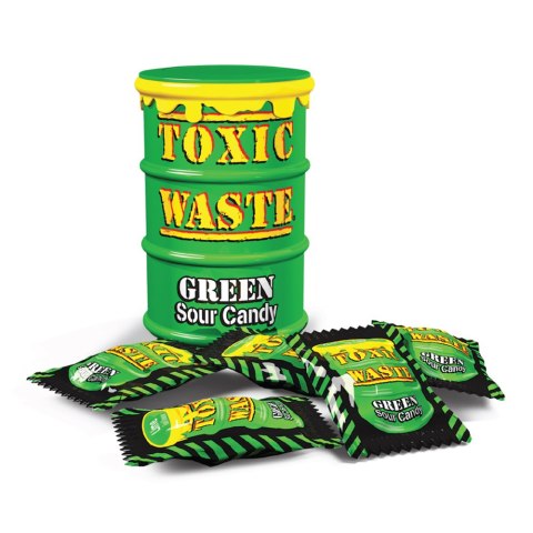 Toxic Waste Green Drum Kwaśne cukierki o smakach owocowych 42 g Toxic Waste Green Drum Kwaśne cukierki o smakach owocowych 42 g