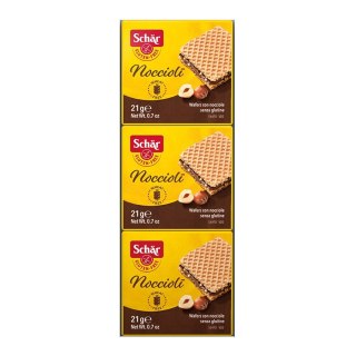 Wafelki z kremem z orzechów laskowych 3x21g bezglutenowe 63g