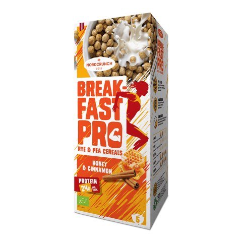 BIO Breakfast Pro kulki zbożowe żytnio- grochowe z miodem i cynamonem, organiczne 150g