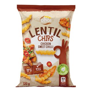 Chipsy z czerwonej soczewicy o smaku kurczaka słodkiego chilli 120 g