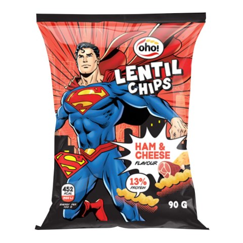Chipsy z czerwonej soczewicy o smaku szynki i sera 90 g