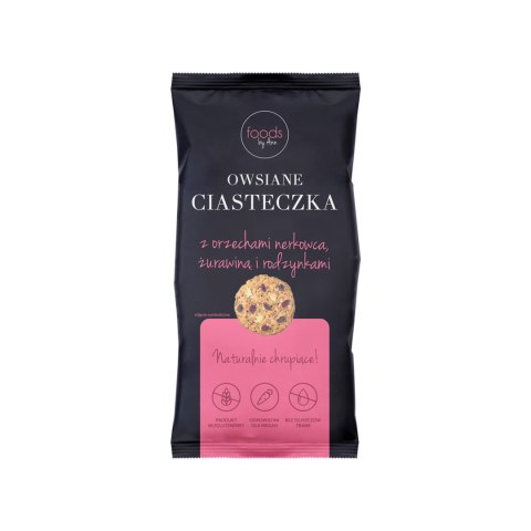 Ciasteczka owsiane z orzechami, żurawiną i rodzynkami 100 g