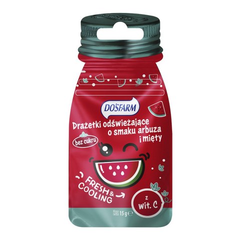 Drażetki odświeżające o smaku arbuza i mięty z witaminą C 15g