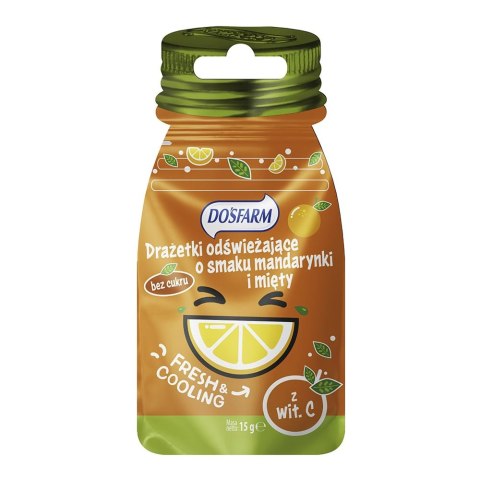 Drażetki odświeżające o smaku mandarynki i mięty z witaminą C 15g