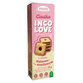 Incolove Bezglutenowe ciastka malina-wanilia 120G