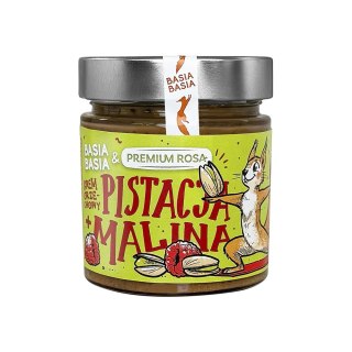 Krem orzechowy na bazie nerkowców z pistacjami, liofilizowanymi malinami i daktylami w proszku 195 g
