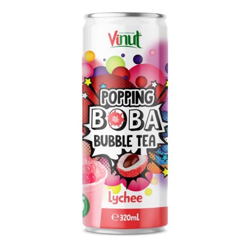 Popping Boba Bubble Tea Napój herbaciany z pękającymi kuleczkami i sokiem liczi 320 ml