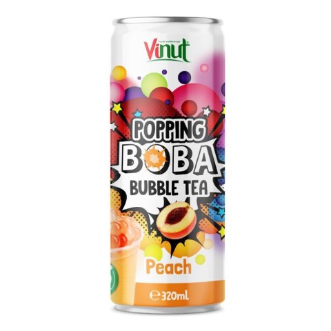 Popping Boba Bubble Tea Napój herbaciany z pękającymi kuleczkami i sokiem z brzoskwini 320 ml