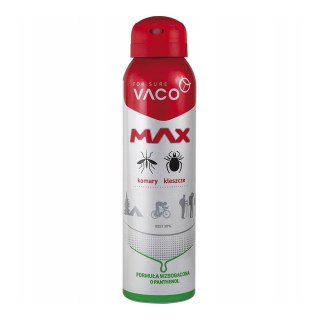 VACO MAX Spray na komary, kleszcze, meszki z PANTHENOLEM DEET 30% 100ml