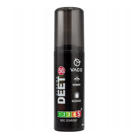 VACO STRONG 50 Płyn na kleszcze, komary i meszki DEET 50% + Geraniol 80ml