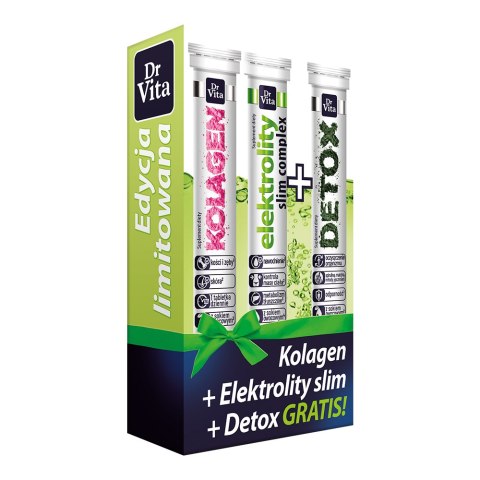 Zestaw Kolagen+Elektrolity Slim+Detox GRATIS tabletki musujące