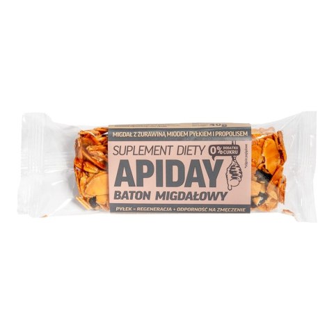 Apiday Baton Migdałowy z pyłkiem pszczelim bez dodatku cukru 40g