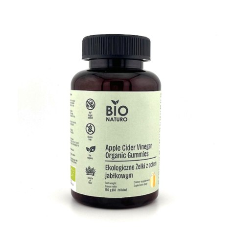 BIO NATURO Ekologiczne żelki z octem jabłkowym 180 g