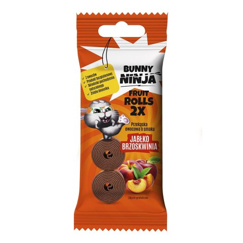 Bunny Ninja Double Roll Przekąska owocowa o smaku jabłko-brzoskwinia 30g data: 2027.01.28