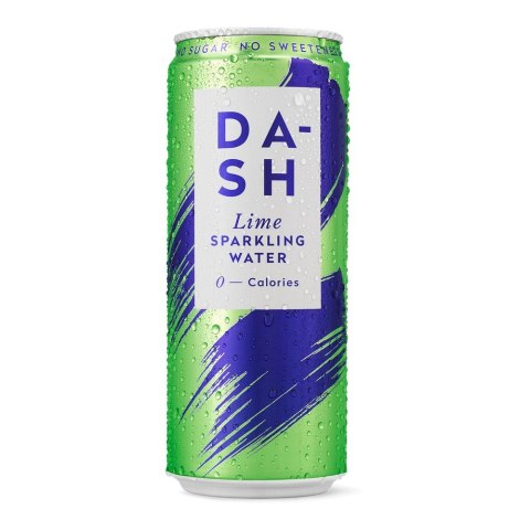 DASH WATER Woda gazowana o smaku limonki, bez cukru 330ml