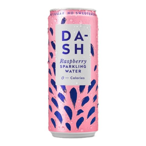 DASH WATER Woda gazowana o smaku maliny, bez cukru 330ml
