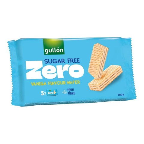 Gullón Wafle z nadzieniem o smaku waniliowyn bez dodatku cukru 180 g