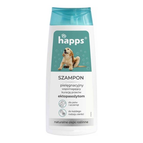 Happs Szampon pielęgnacyjny przeciw ektopasożytom dla psów i szczeniąt 200ml