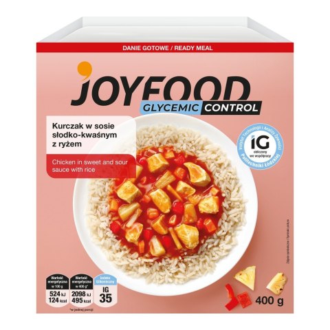 JOYFOOD Kurczak w sosie słodko-kwaśnym z ryżem IG 35 400 g