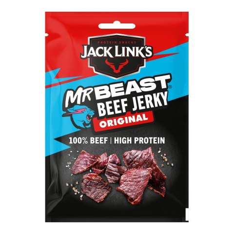 LUZ: Beef Jerky: Wołowina w kawałkach: suszona i wędzona. Original 60 g