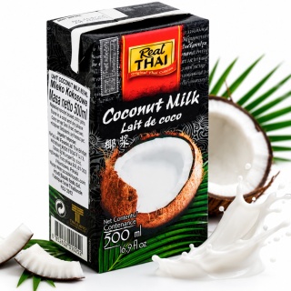 Mleczko Kokosowe Real Thai 500ml 85% Kokosa 19% Tłuszczu do Curry UHT