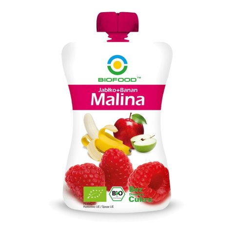 Mus malina, jabłko, banan bez dodatku cukru BIO 200 g